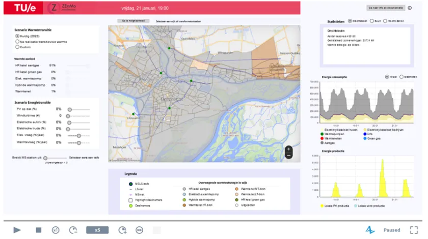 Een screenshot van de huidige werkversie digital twin Drechtsteden