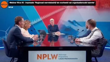 Impressie van NPLW-webinar Regionaal warmtebedrijf als voorbeeld van organisatiemodel warmte